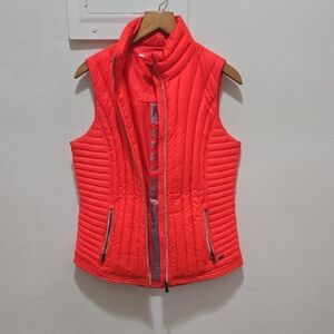 DKNY Women's Red/Orange Quilted Vest